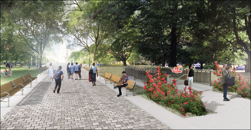 artistic render of museum station second entrance post-construction