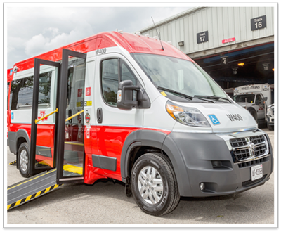 Wheel-Trans bus with ramp extended