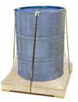 Image of a shipping drum banded to a pallet