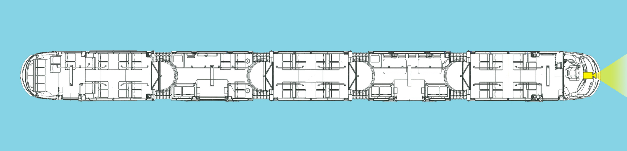 Diagram showing camera location on low floor streetcar 