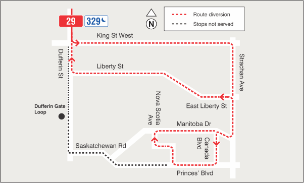 Map of route diversion