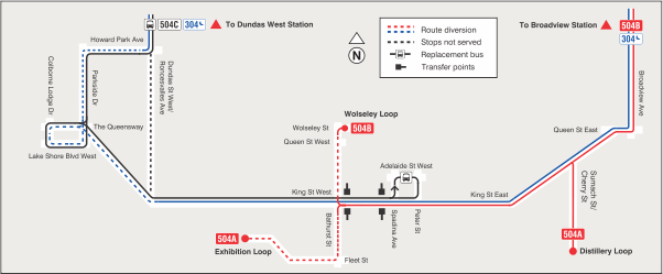 Map of route diversion