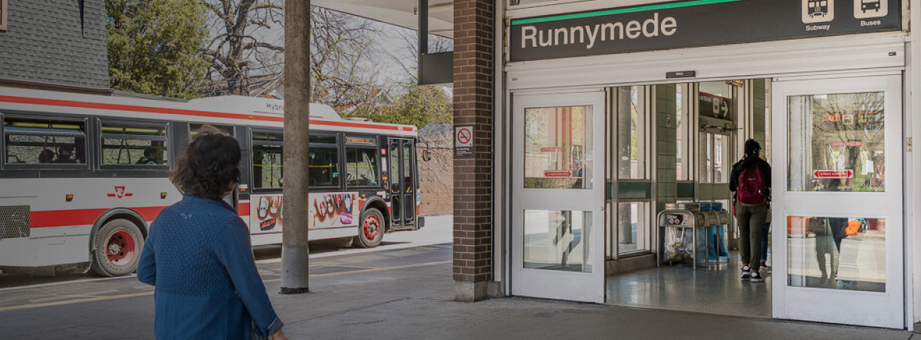 Passenger entering Runnymede Station