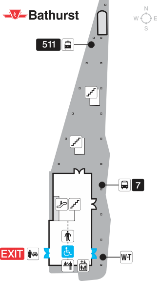 Bus bay locations at Bathurst Station